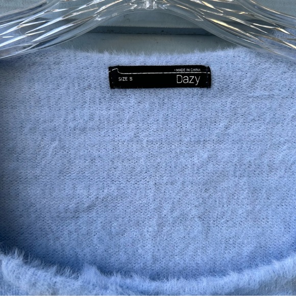 Dazy Light Blue Sweater with Gold Buttons - Picture 3 of 8